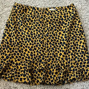 Blue and Yellow Leopard Skirt